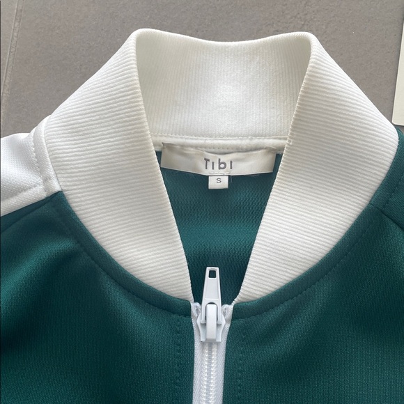 Tibi Forest Green and White Zip-Up Jacket - Picture 5 of 17